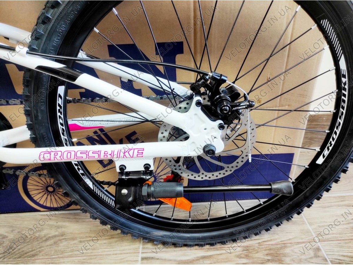 Купити Велосипед CrossBike 24" Dragster 2024 Susp Рама-11" white-pink ...